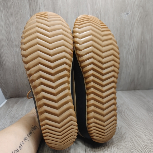 Sorel Out N‎ About Leather Snow Boot Ankle Duck Bootie Tan Black NL2133 Rain 9 - Picture 10 of 11